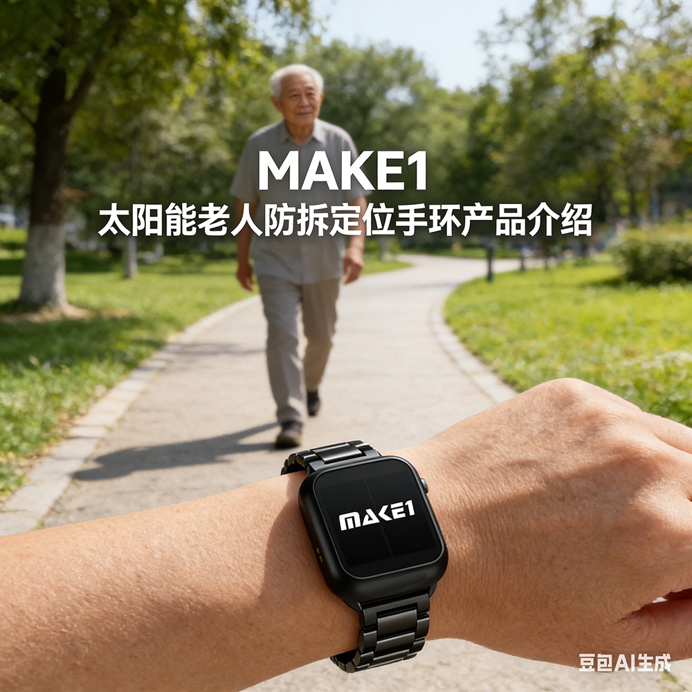 MAKE1太阳能 老人防拆定位手环产品介绍